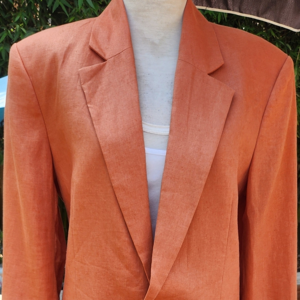 A.L.C. Nwt Women's Orange Linen Boyfriend Blazer Sz 6